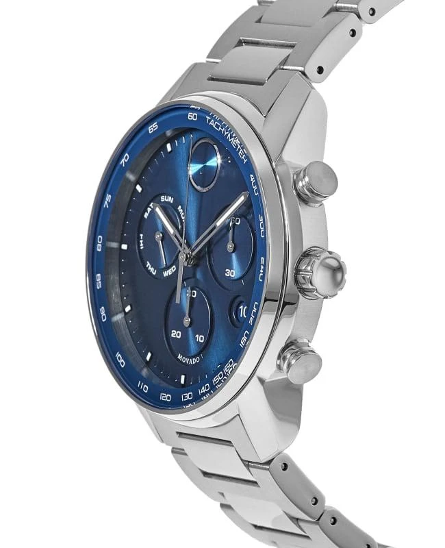 商品Movado|Movado Bold Verso Blue Chronograph Dial Steel Men's Watch 3600740,价格¥5397,第3张图片详细描述