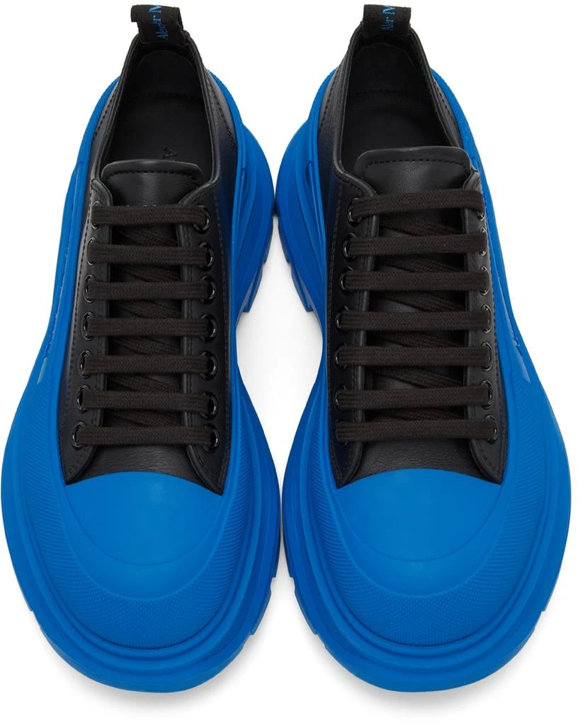 商品Alexander McQueen|Black & Blue Tread Slick Low Sneakers,价格¥2534,第5张图片详细描述