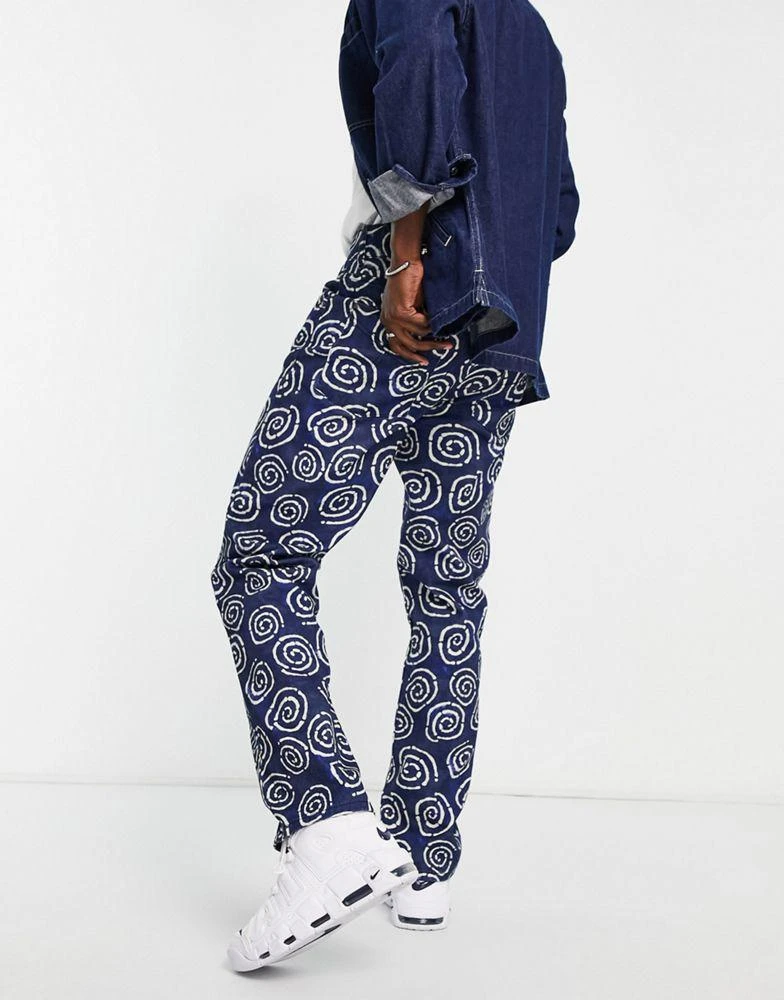 商品The Ragged Priest|The Ragged Priest freddy printed jeans in blue,价格¥311,第2张图片详细描述