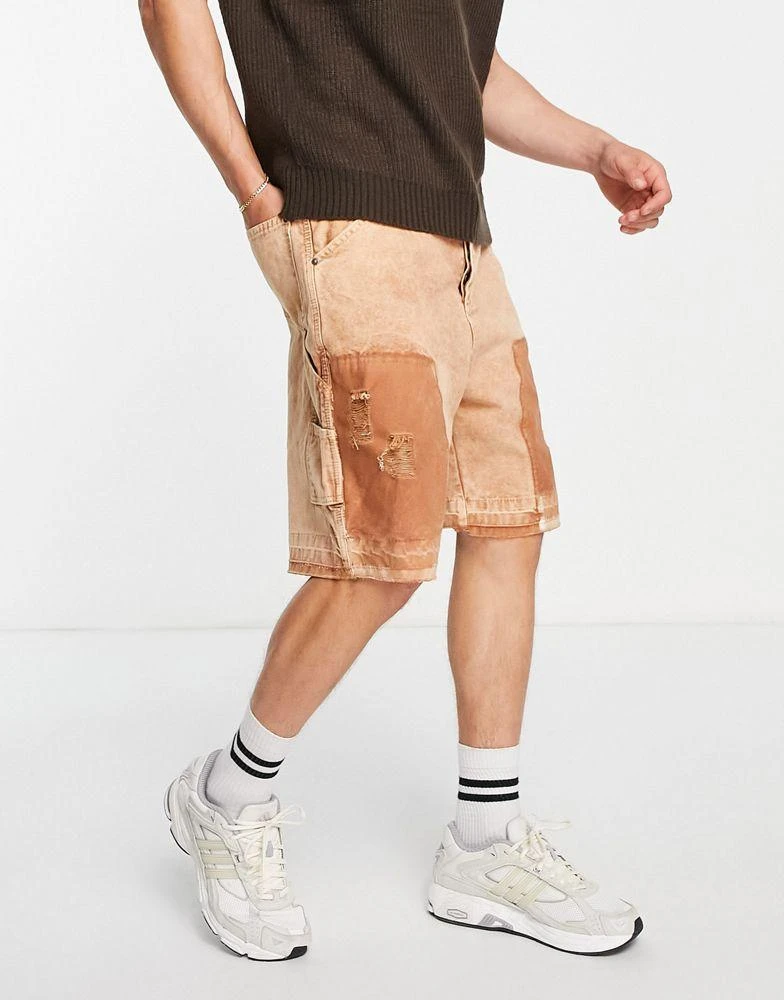 商品Jaded London|Jaded London denim carpenter shorts in stone,价格¥331,第1张图片