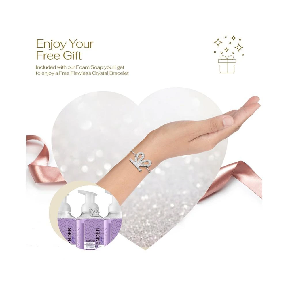 商品Lovery|Hand Foaming Soap in Lavender Jasmin, Moisturizing Hand Soap with Flawless Crystal Heart Bracelet - Hand Wash Set, 2 Piece,价格¥150,第4张图片详细描述