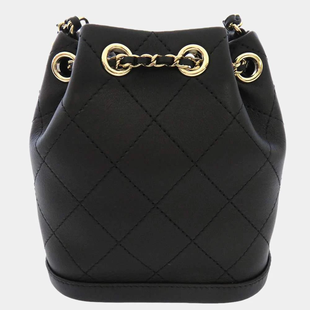 商品[二手商品] Chanel|Chanel Black Leather Egyptian Amulet CC Mini Bucket Bag ,价格¥24492,第3张图片详细描述