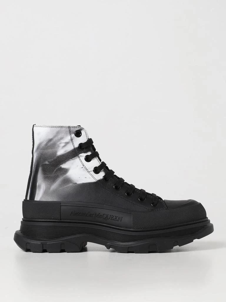 商品Alexander McQueen|Alexander McQueen Tread ankle boots in leather,价格¥6417,第1张图片