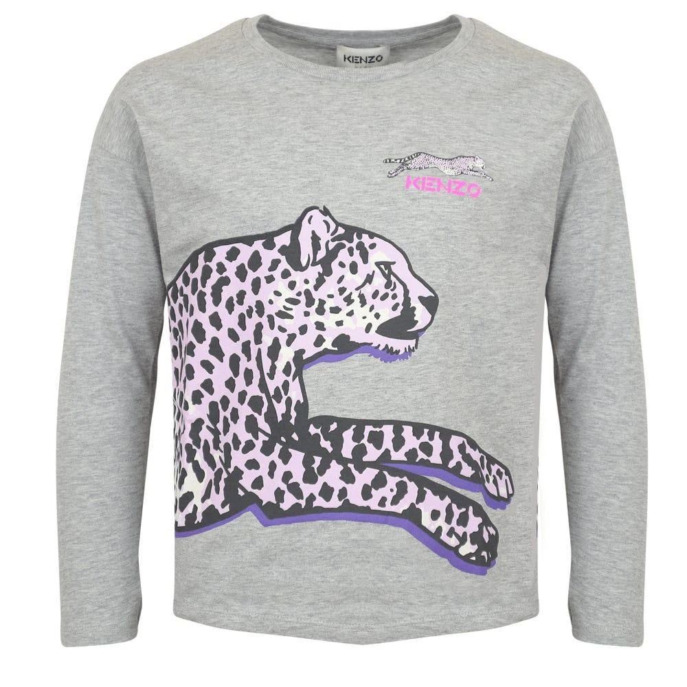 商品Kenzo|Grey Long Sleeve Cheetah T Shirt,价格¥269,第1张图片