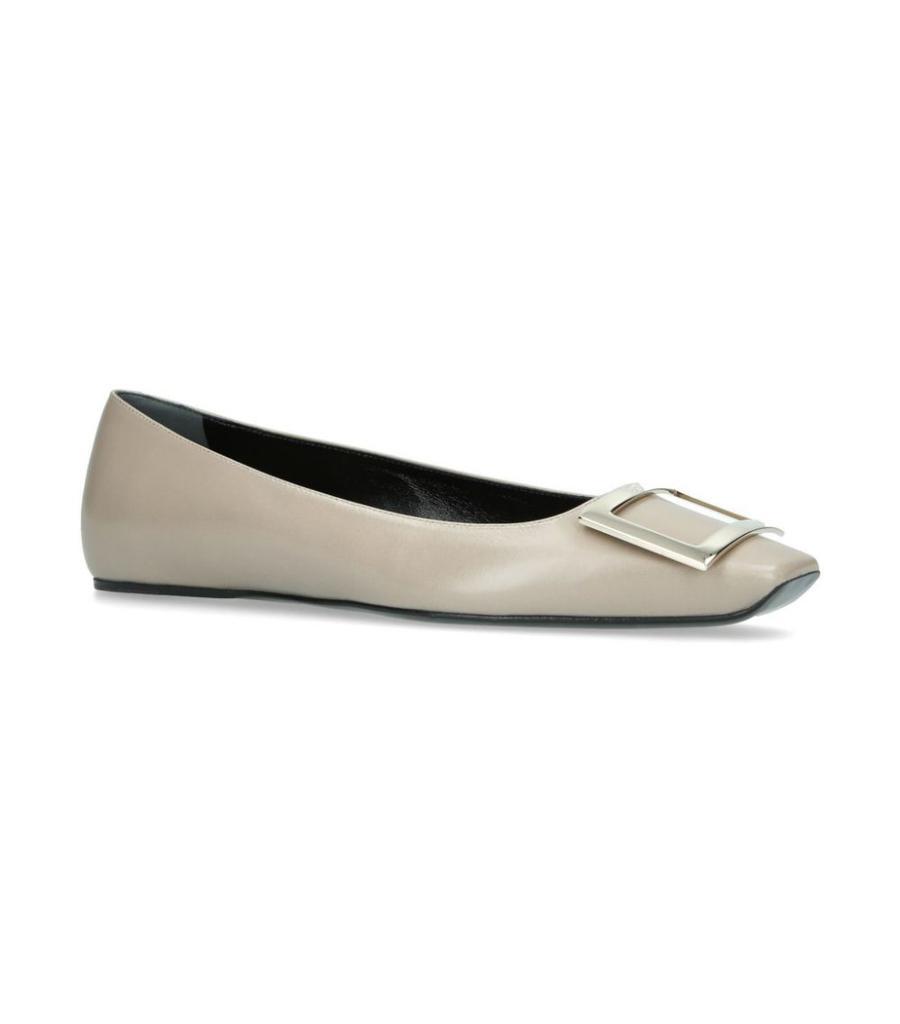 商品Roger Vivier|Leather Quadrata Trompette Flats,价格¥4695,第1张图片