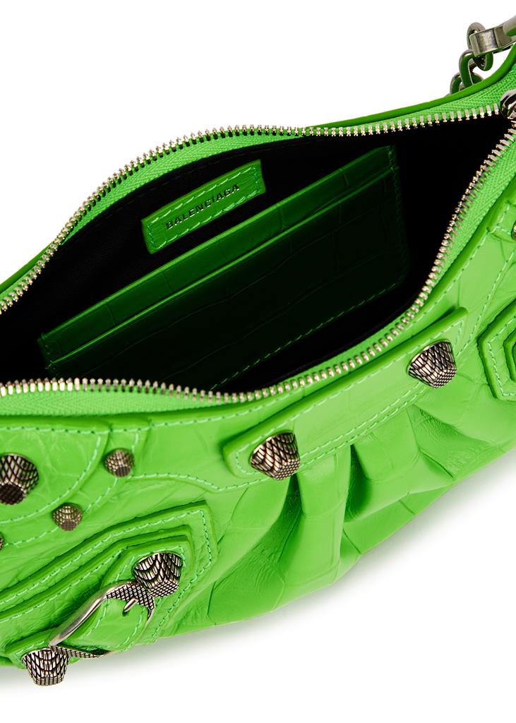 Le Cagole mini green leather cross-body bag商品第4张图片规格展示