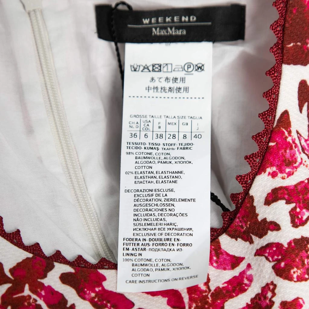 商品[二手商品] Weekend Max Mara|Weekend Max Mara Red Floral Printed Cotton Sleeveless Alfiere Dress S,价格¥2624,第5张图片详细描述