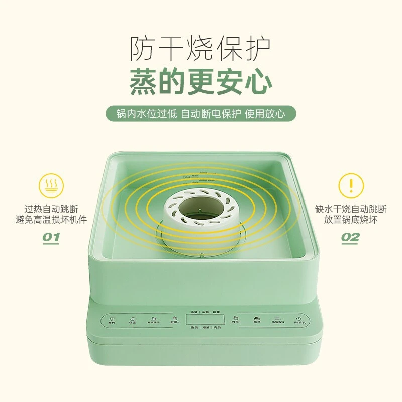 URBAN SPLASH唇上三层大容量电蒸锅绿色 商品