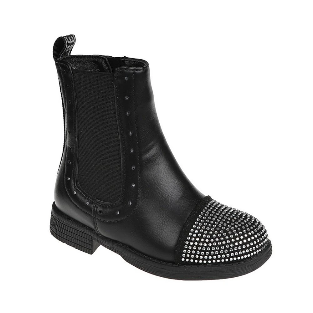 商品Bebe|Big Girls Comfy Fashion Tall Chelsea Boots with Rhinestones,价格¥202,第1张图片
