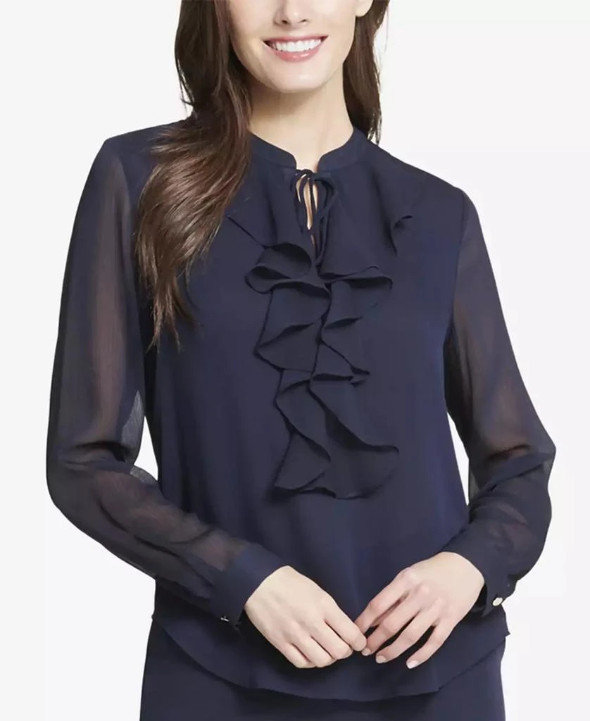 商品Tommy Hilfiger|Women’s Ruffled Tie-Neck Blouse,价格¥594,第1张图片