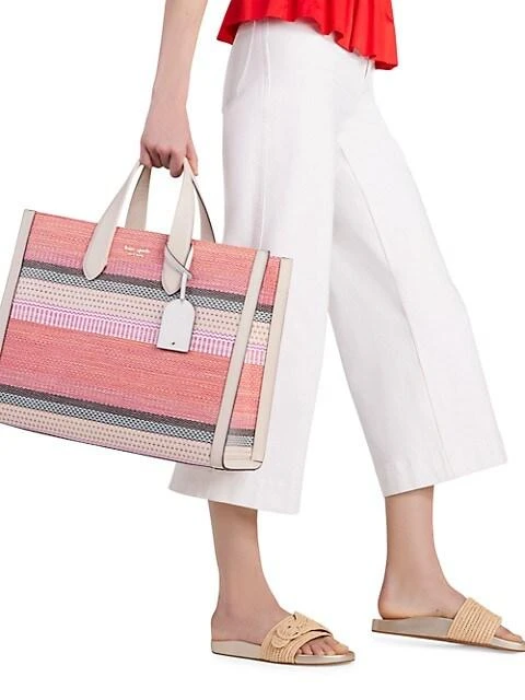 商品Kate Spade|Manahttan Stripe Woven Tote,价格¥1499,第5张图片详细描述