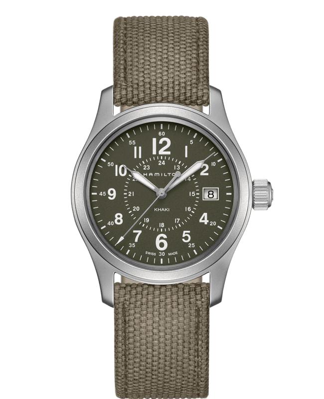 Hamilton Khaki Field Olive Green Dial Green Fabric Men's Watch H68201963商品第1张图片规格展示