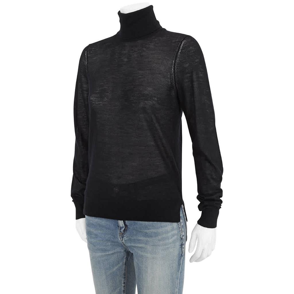 Burberry Stony Cashmere Semi Sheer Turtleneck Sweater, Size Medium商品第2张图片规格展示