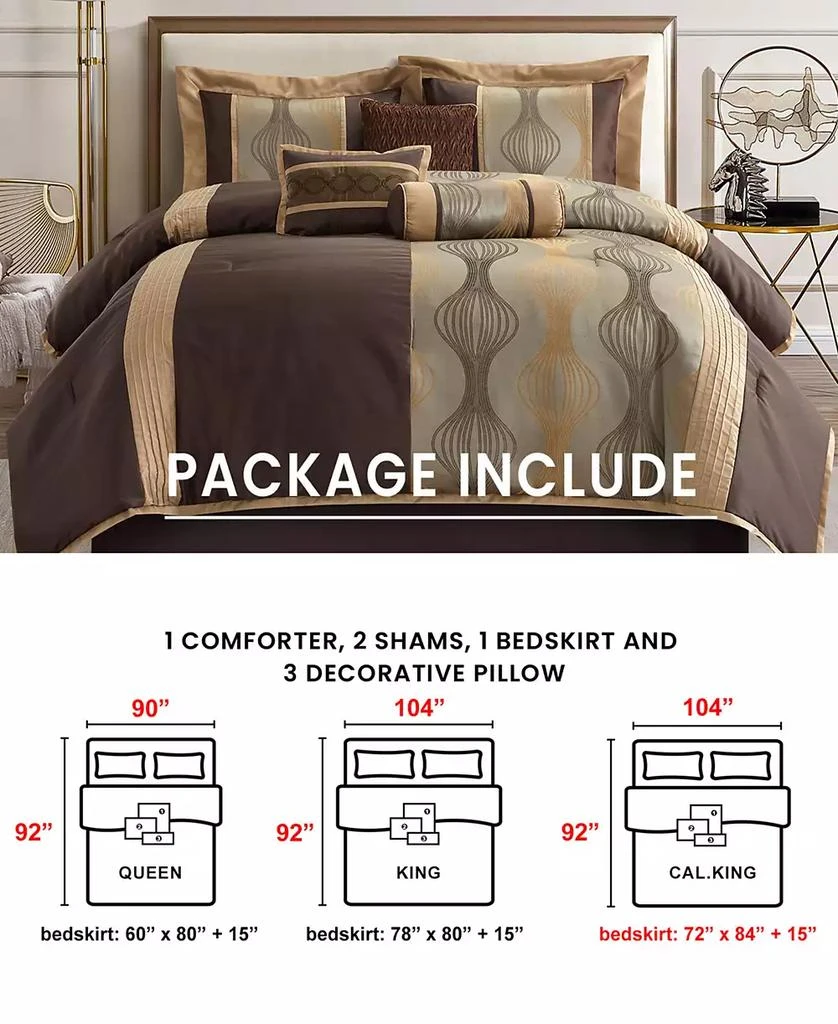 Kath 7-Piece Comforter Set, Brown, California 商品