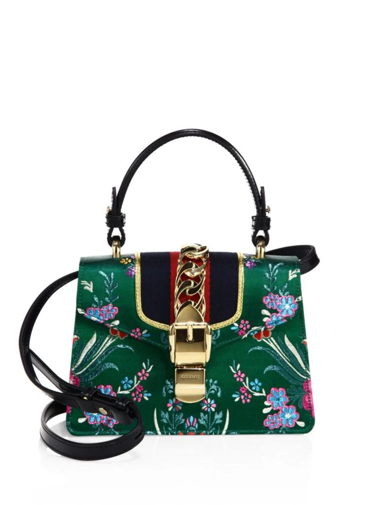 商品Gucci|迷你 Sylvie Floral Jacquard 单肩包,价格¥16869,第1张图片