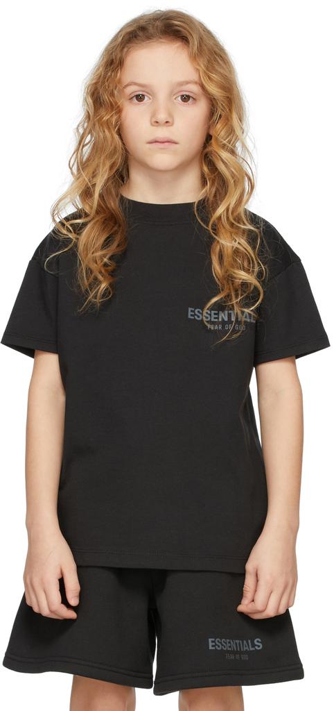 Kids Black Jersey T-Shirt商品第2张图片规格展示