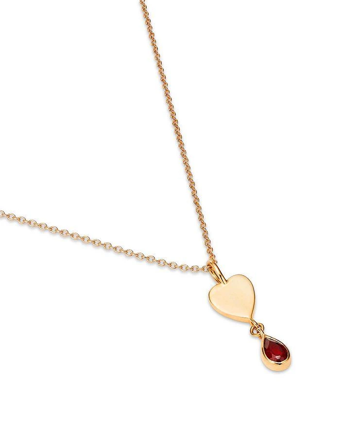 商品Moon & Meadow|14K Yellow Gold Italy Garnet & Polished Heart Pendant Necklace, 16-18" - Exclusive,价格¥6429,第3张图片详细描述