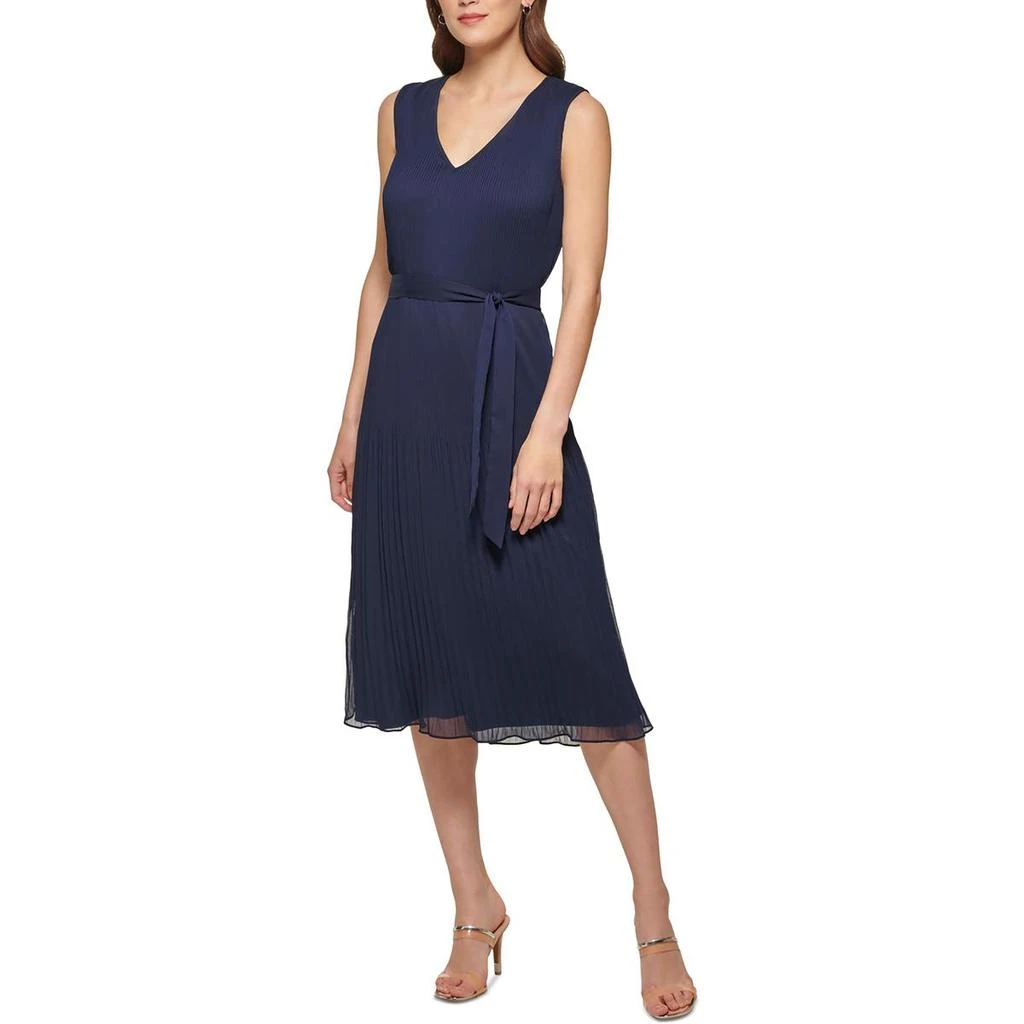 商品DKNY|Womens Pleated Polyester Midi Dress,价格¥270,第3张图片详细描述