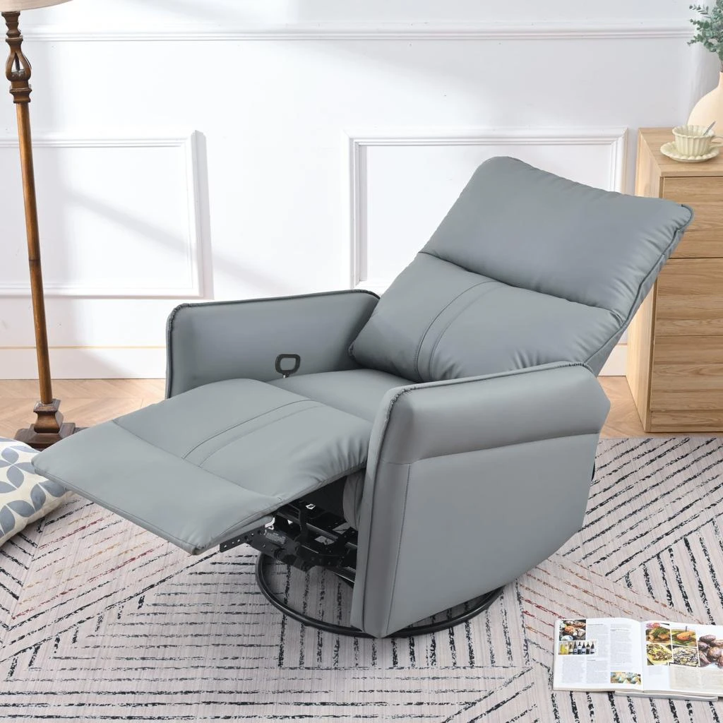商品Streamdale Furniture|Streamdale Swivel Rocker Recliner Chair, Nursery Glider, Modern Rocking Chair (Blue-Gray),价格¥3523,第1张图片