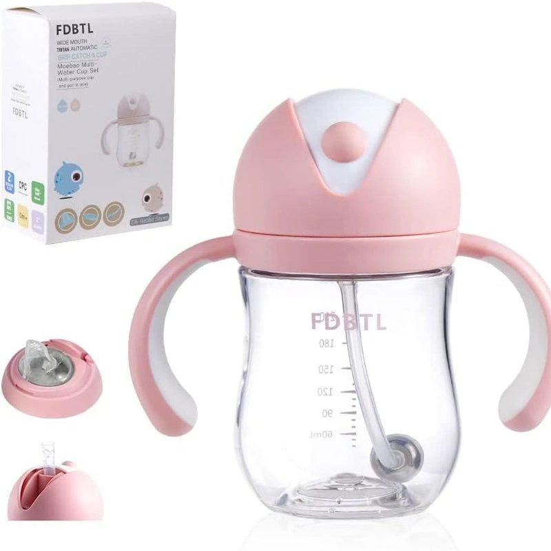 商品Vigor|Baby Soft Spout Sippy Cups, Learner Cup With Removable Handles, Leak-Proof, Spill-Proof, A Straw Brush, Break-Proof Cups For Toddlers Infant 8 OZ,价格¥121,第1张图片