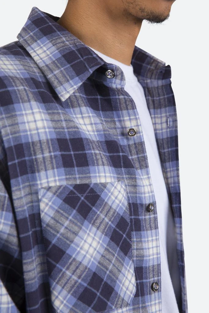 Metal Button Flannel - Blue/White 商品