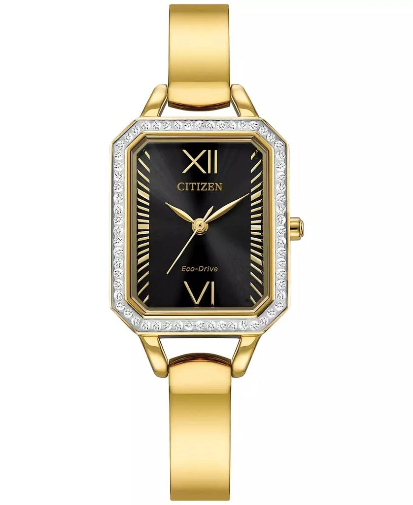 商品Citizen|Eco-Drive Women's Crystal Gold-Tone Stainless Steel Bangle Bracelet Watch 23mm,价格¥2146,第1张图片