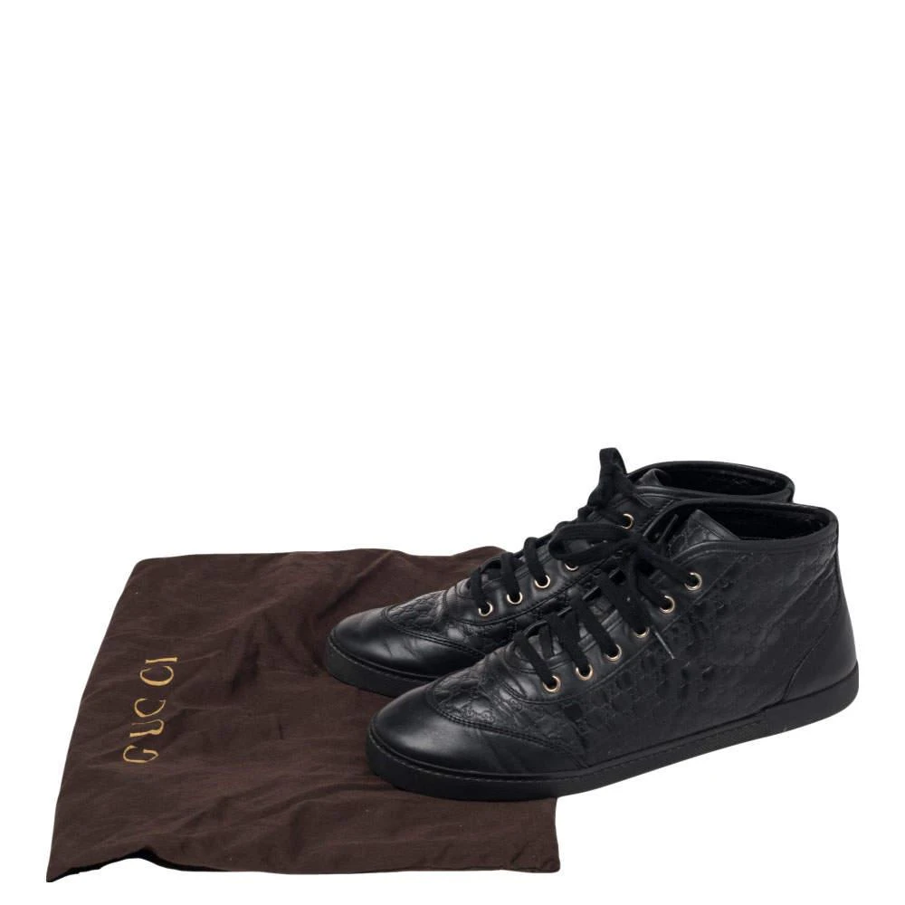 Gucci Black  Microguccissima Leather High Top Sneakers Size 38.5 商品