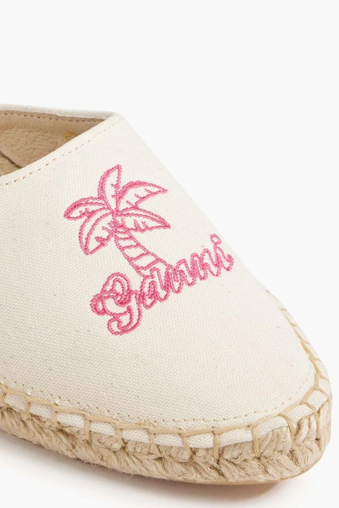 商品Ganni|Embroidered canvas espadrille slippers,价格¥208,第4张图片详细描述