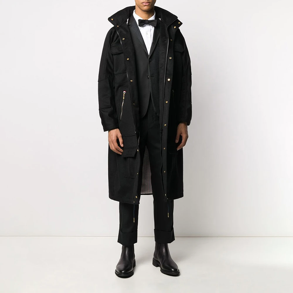 THOM BROWNE 男士白色牛津纺配罗缎开襟长袖衬衫 MWL001A-06496-100 商品