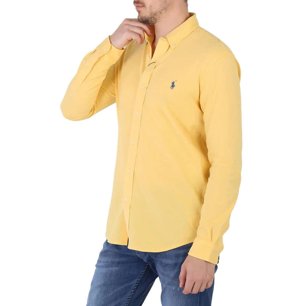 商品Ralph Lauren|Yellow Long-sleeved Logo Embroidered Slim-fit Cotton Shirt,价格¥779,第3张图片详细描述