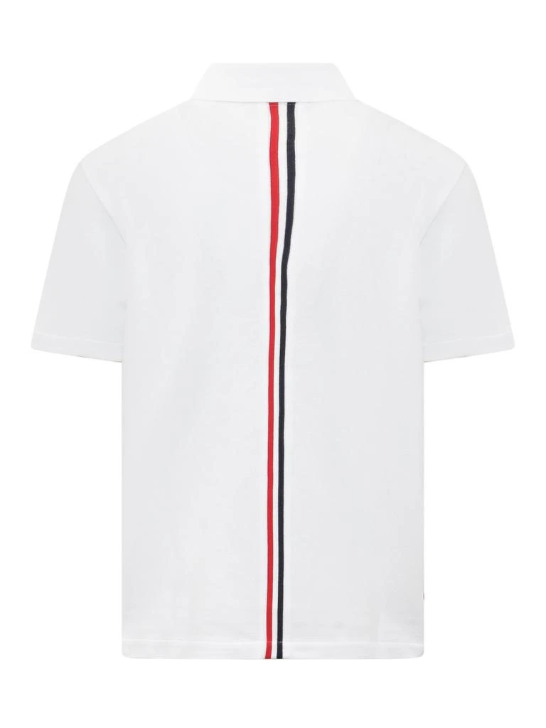 商品Thom Browne|Thom Browne Classic Pique Stripe Relaxed Polo Shirt,价格¥2496,第2张图片详细描述