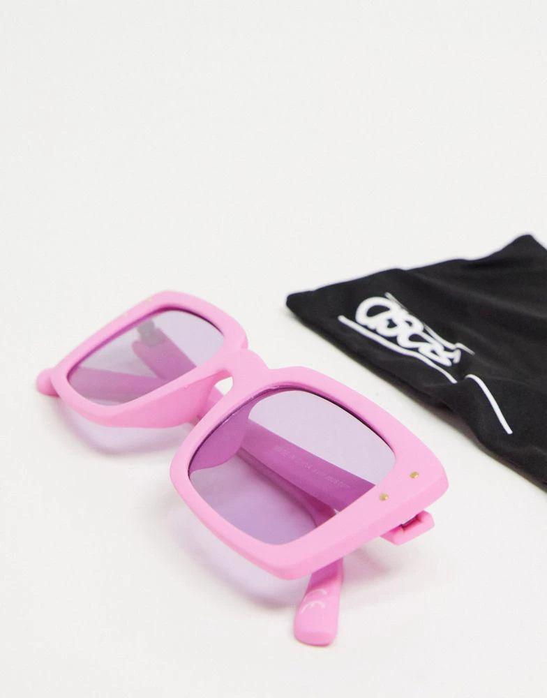 商品ASOS|ASOS DESIGN mid square sunglasses with metal stud detailing in purple,价格¥88,第4张图片详细描述