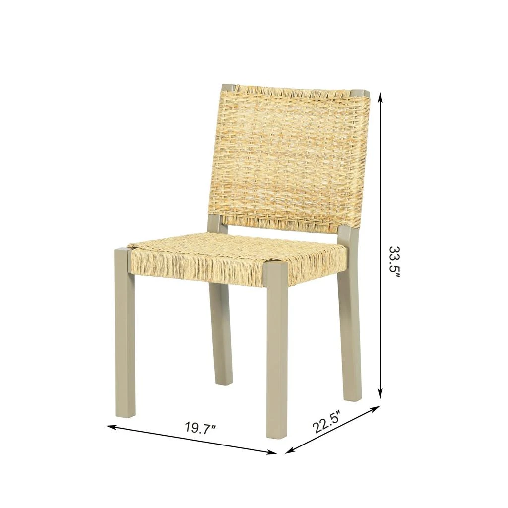 商品Streamdale Furniture|Streamdale Farmhouse Extendable Dining Set - Walnut & Champagne,价格¥9531,第3张图片详细描述