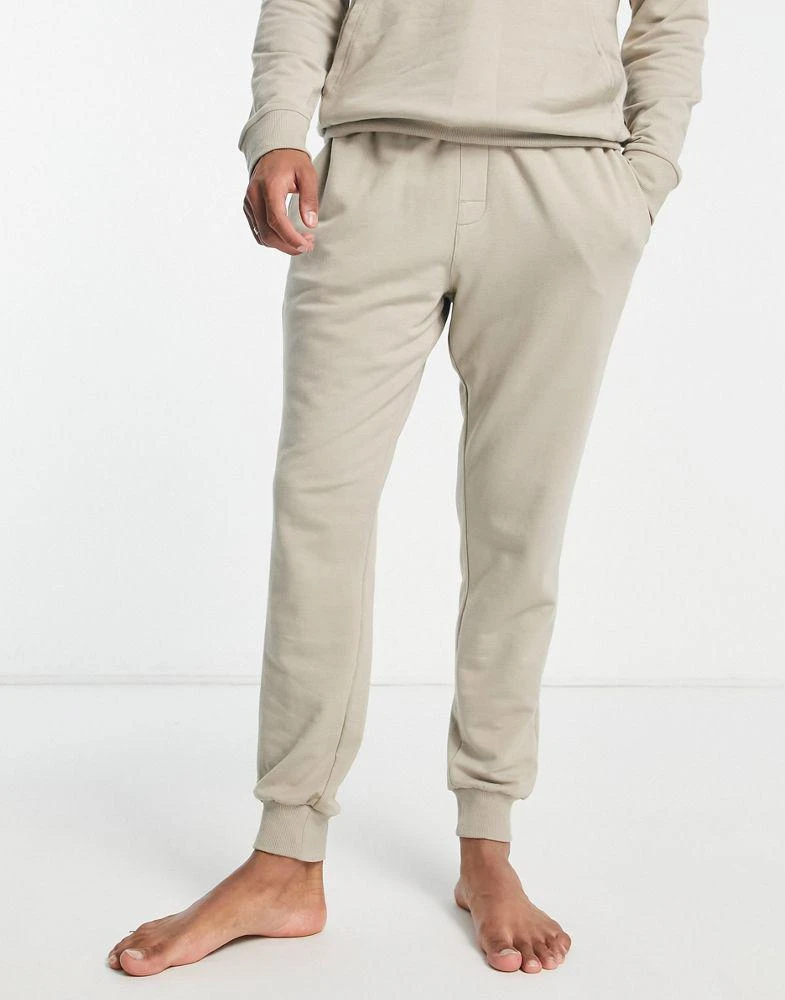 商品Calvin Klein|Calvin Klein co-ord lounge jogger with contrast waistband in oatmeal,价格¥583,第4张图片详细描述