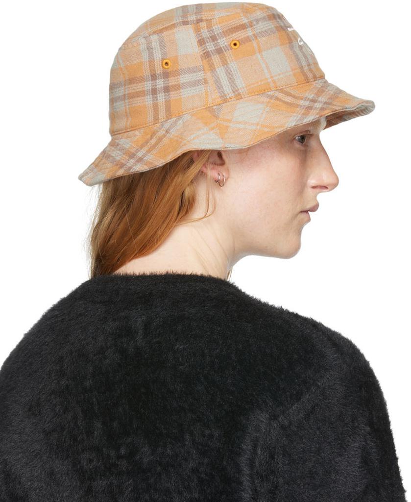 Orange Earth Plaid Basic Bucket Hat商品第3张图片规格展示