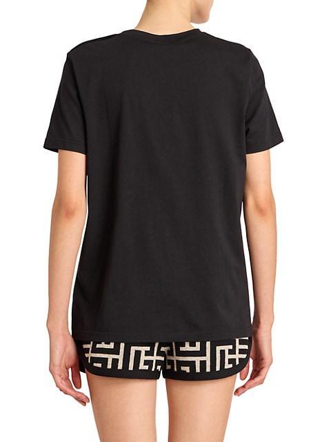 商品Balmain|Button & Velvet-Logo T-Shirt,价格¥4884,第7张图片详细描述