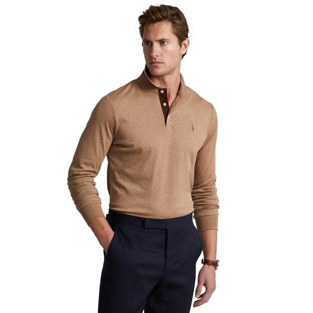 男士经典版型长袖柔软棉质 Polo 衫商品第1张图片规格展示