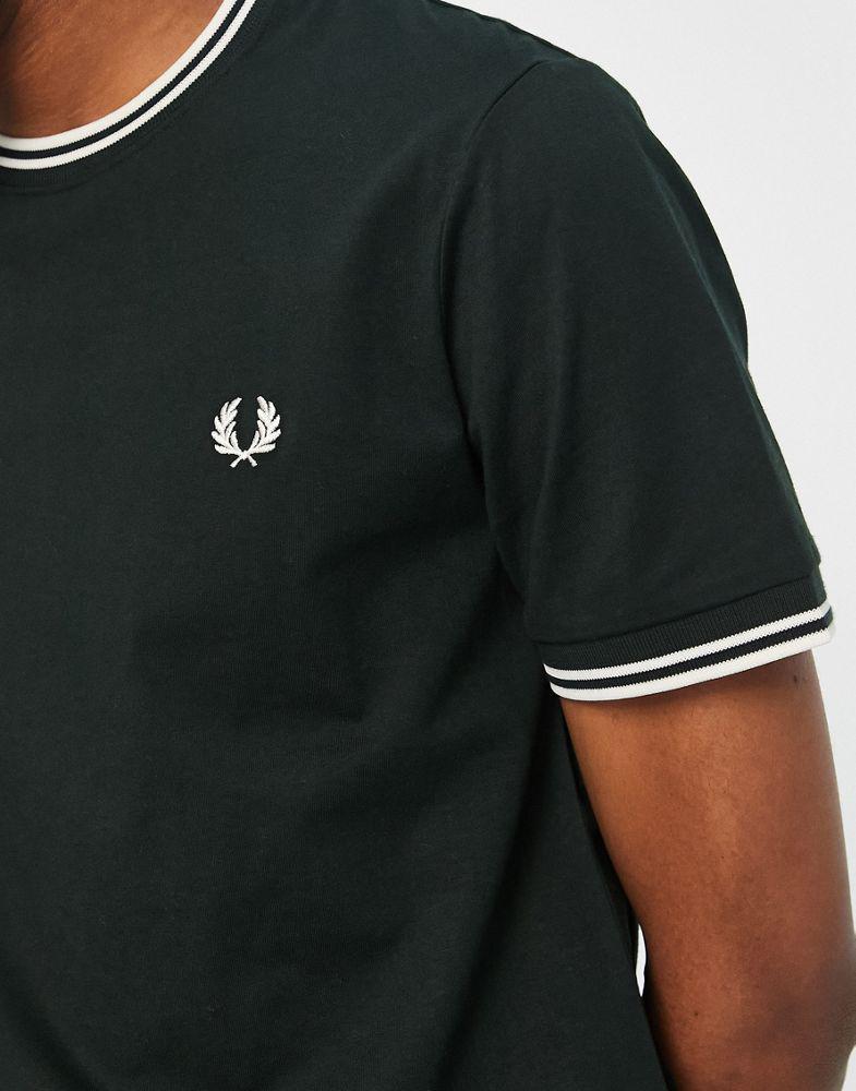 Fred Perry twin tipped ringer t-shirt in green商品第2张图片规格展示