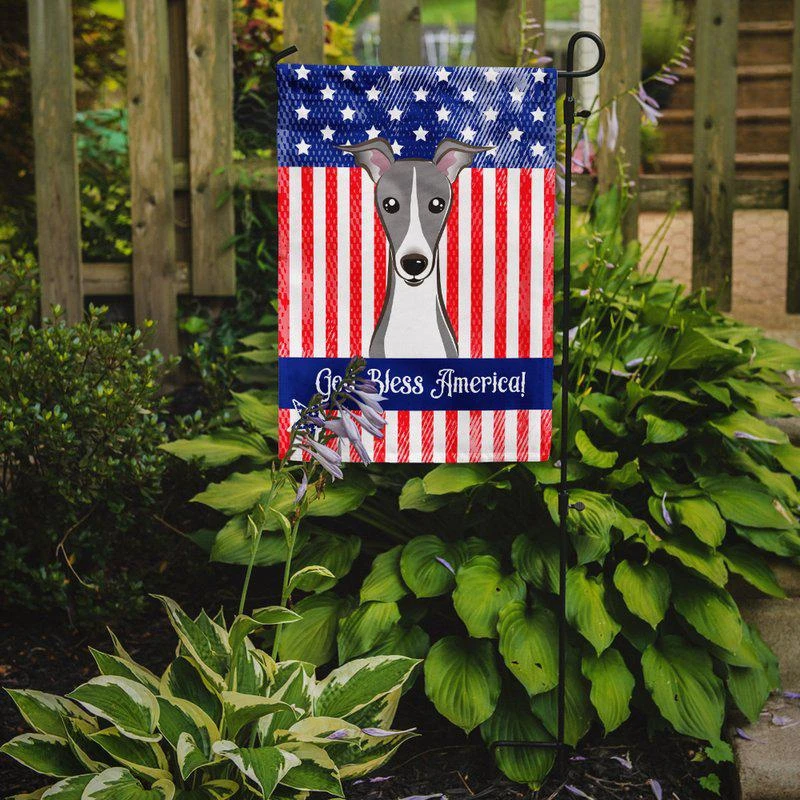 商品Caroline's Treasures|11 x 15 1/2 in. Polyester American Flag and Italian Greyhound Garden Flag 2-Sided 2-Ply,价格¥135,第2张图片详细描述
