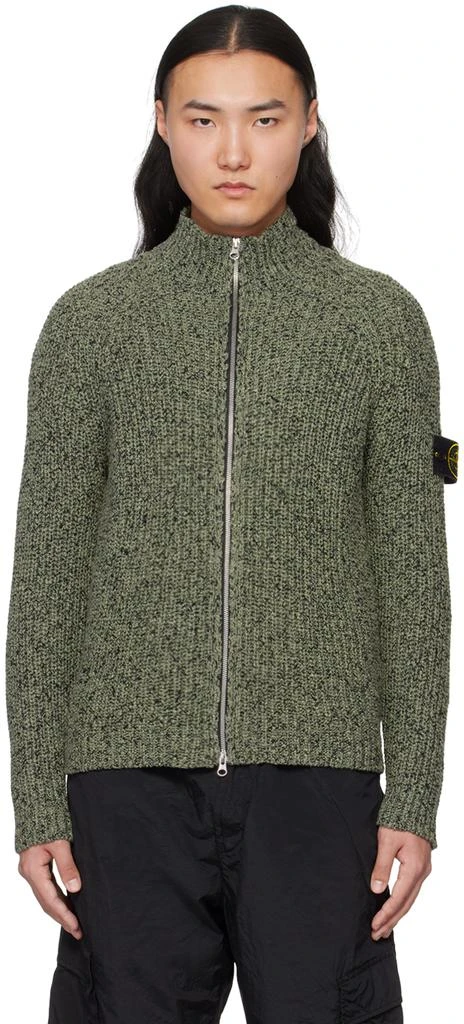 商品Stone Island|Green Zip Sweater,价格¥6309,第1张图片