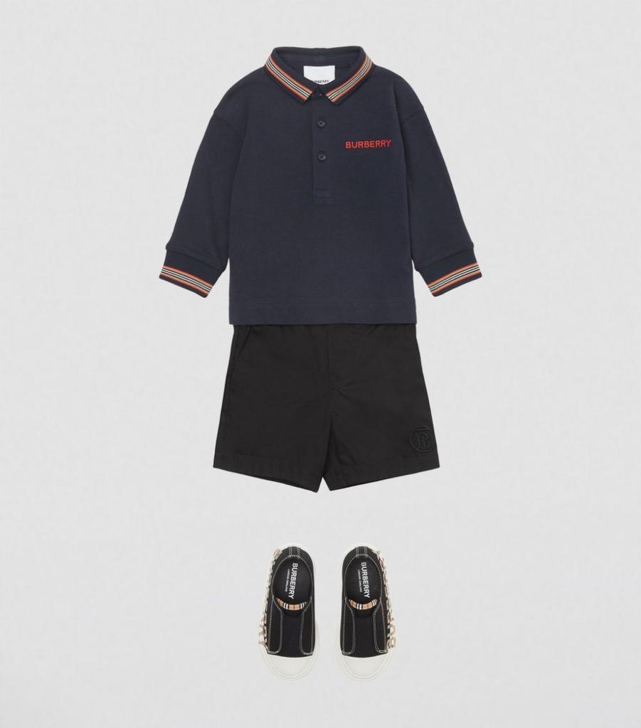 商品Burberry|Long-Sleeved Polo Shirt (6-24 Months),价格¥1360,第4张图片详细描述