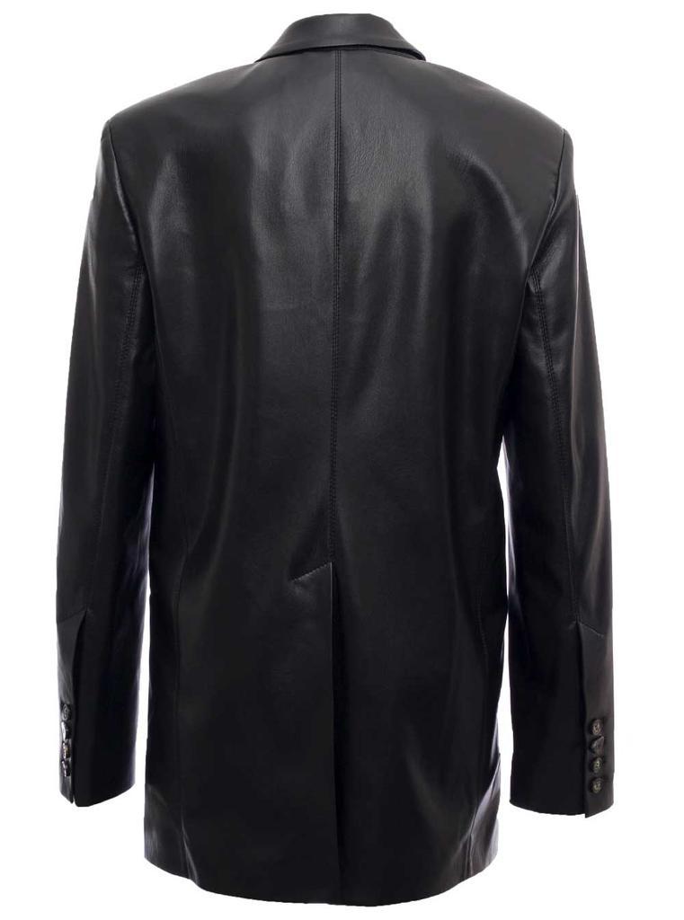 商品Nanushka|Black Single BreastedVegan Leather Blazer,价格¥3945,第4张图片详细描述