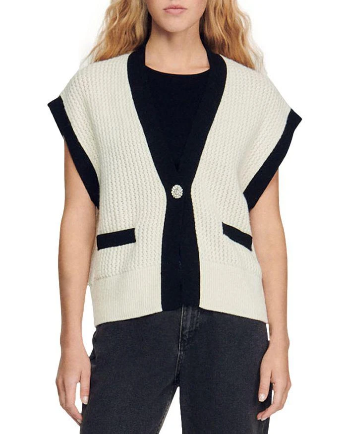 商品Sandro|Sydney Sleeveless Cardigan,价格¥1661,第1张图片