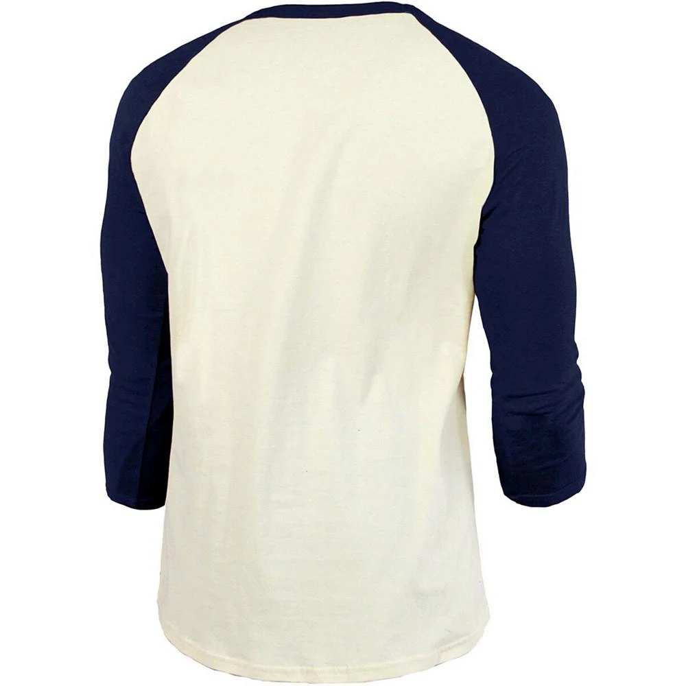 商品Majestic|Men's Cream, Navy Chicago White Sox Cooperstown Collection Raglan 3/4 Sleeve T-shirt,价格¥358,第3张图片详细描述