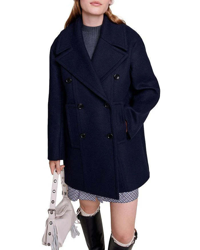 商品Maje|Galeto Wool Blend Pea Coat,价格¥3281,第1张图片详细描述