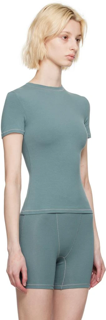 商品SKIMS|Blue Cotton Jersey T-Shirt,价格¥468,第2张图片详细描述