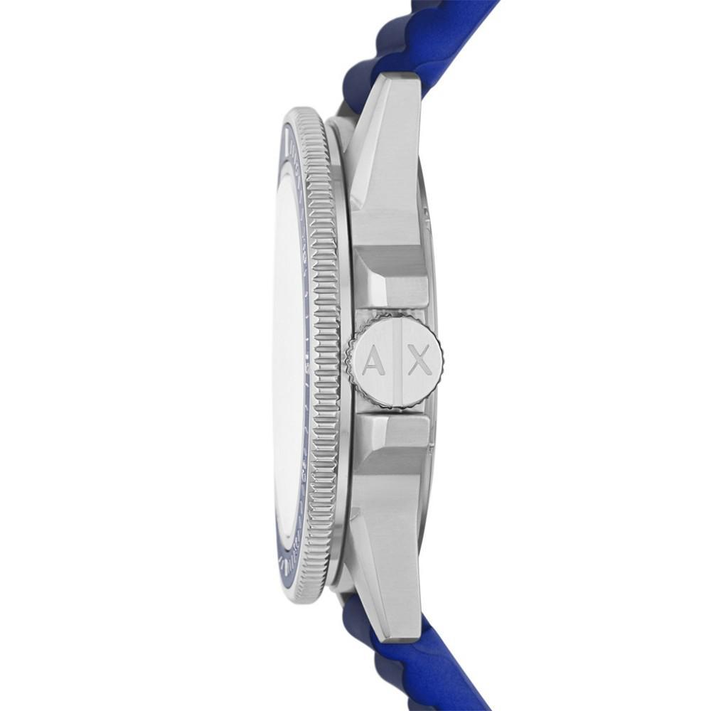 商品Armani Exchange|Men's Dive inspired in Blue Gradient with Silicone Strap Watch 42mm,价格¥1106,第4张图片详细描述