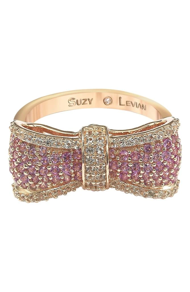 商品Suzy Levian|Sterling Silver & Pink Sapphire Bow Ring,价格¥2885,第3张图片详细描述