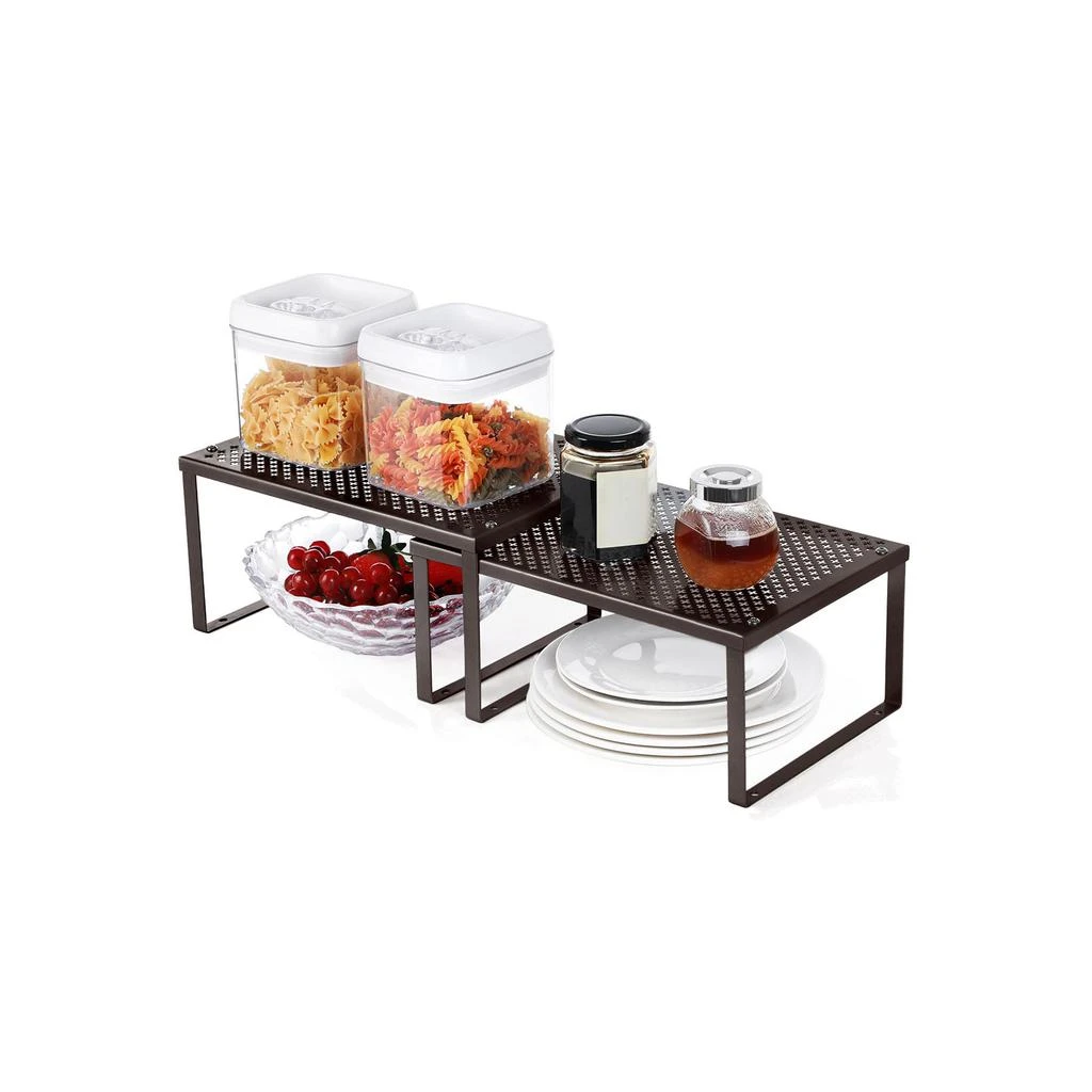 商品BreeBe|Set of 2 Stackable and Expandable Spice Racks Oatmeal Beige,价格¥294,第3张图片详细描述