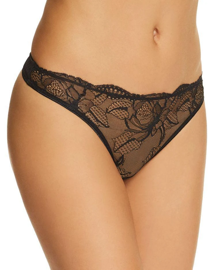 商品Calvin Klein|CK Black Rose Lace Thong,价格¥108,第1张图片